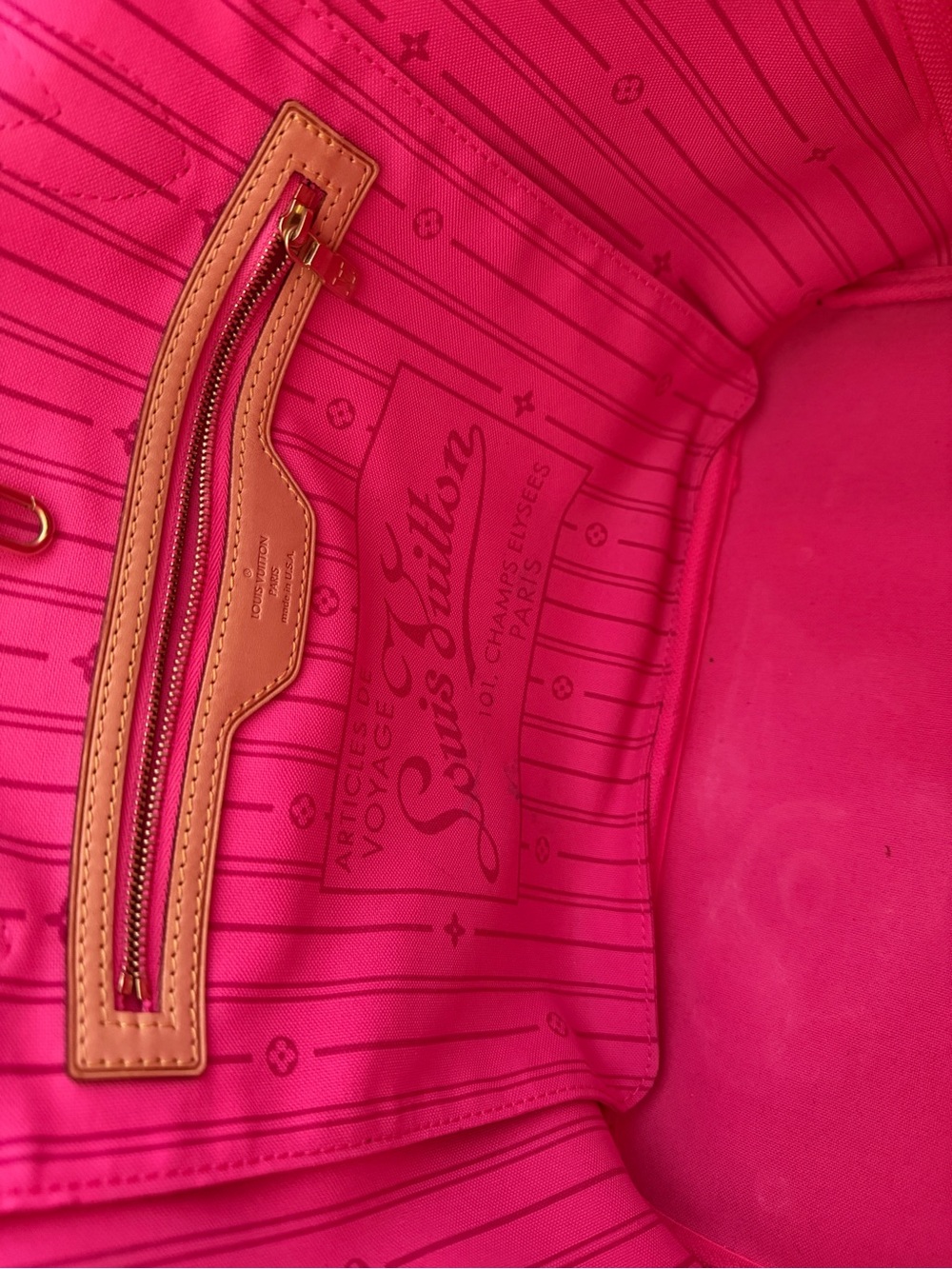 Louis Vuitton Monogram Floral Neverfull Tote - Brown, Pink & Orange - Picture 6 of 9